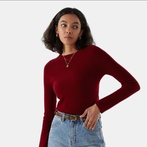 Olivaceous Red Cropped Sweater